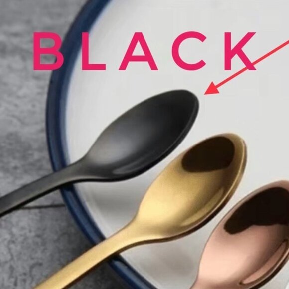 Cat Spoons Tea Spoons Stirrers Cup Hugging Kitty Cats Stainless Black 2 PC Set - Picture 5 of 14